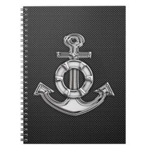Chrome Lifesaver Anchor on Carbon Fibre Notebook