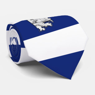 Chrome Lighthouse on Nautical navy blue Stripes Tie