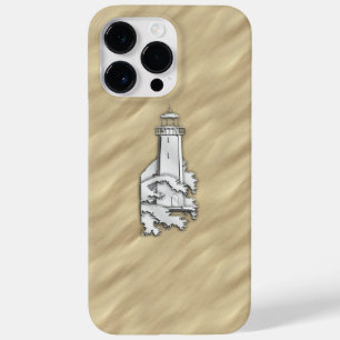Chrome Lighthouse on Sandy Beach Print Case-Mate iPhone 14 Pro Max Case