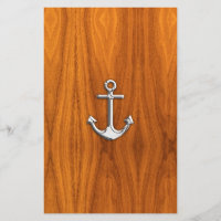 Chrome Like Anchor on Teak Veneer