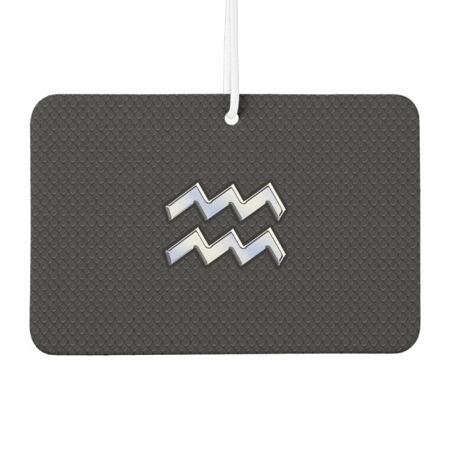 Chrome like Aquarius Zodiac in Snake Skin Car Air Freshener (Front)