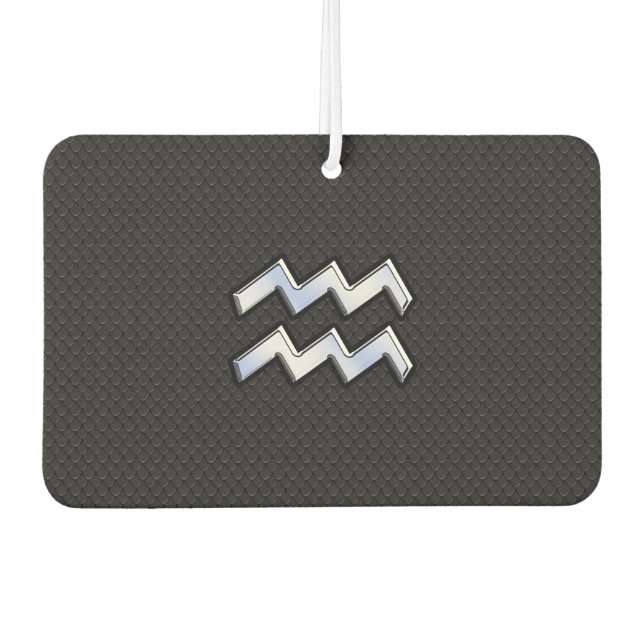 Chrome like Aquarius Zodiac in Snake Skin Car Air Freshener (Front)