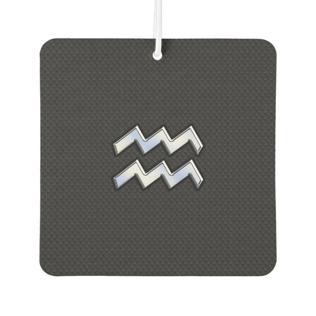 Chrome like Aquarius Zodiac in Snake Skin Car Air Freshener (Front)