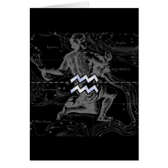 Chrome like Aquarius Zodiac Sign on Hevelius (Front)