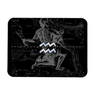 Chrome like Aquarius Zodiac Sign on Hevelius Magnet