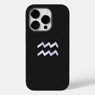 Chrome like Aquarius Zodiac Sign on snake Case-Mate iPhone 14 Pro Case