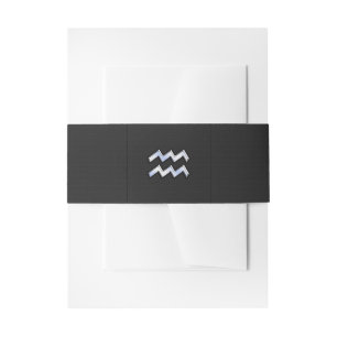 Chrome like Aquarius Zodiac Symbol on snake Invitation Belly Band