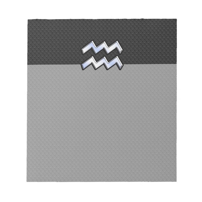 Chrome like Aquarius Zodiac Symbol on snake Notepad (Front)
