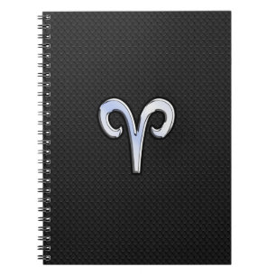 Chrome Like Aries Zodiac Sign Notebook
