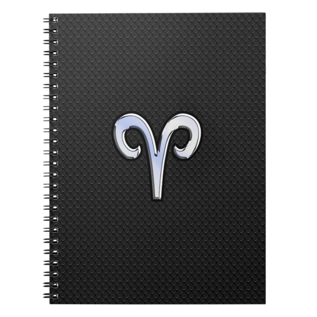 Chrome Like Aries Zodiac Sign Notebook (Front)