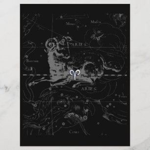 Chrome like Aries Zodiac Sign on Hevelius Black