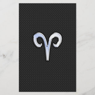 Chrome Like Aries Zodiac Sign Stationery