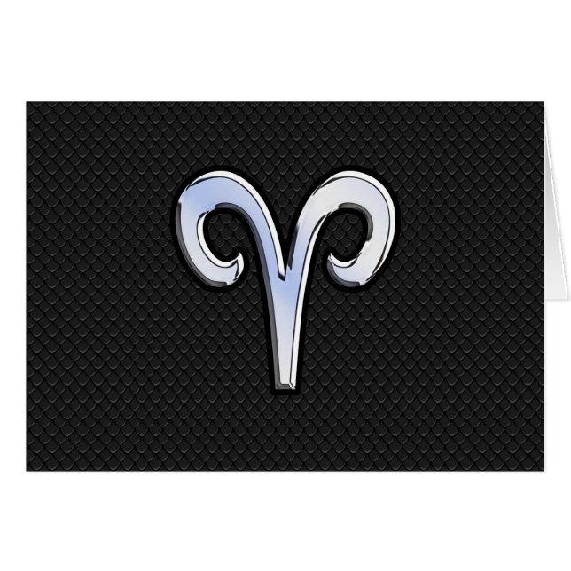 Chrome Like Aries Zodiac Symbol (Front Horizontal)