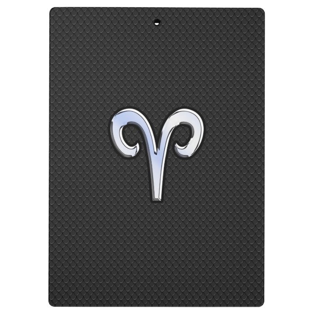 Chrome Like Aries Zodiac Symbol Clipboard (Back)