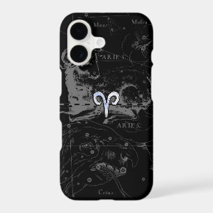 Chrome like Aries Zodiac Symbol on Hevelius