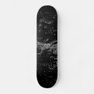Chrome like Aries Zodiac Symbol on Hevelius 1690 Skateboard