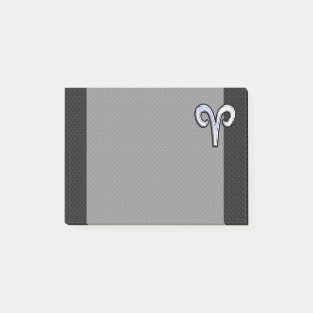 Chrome Like Aries Zodiac Symbol Post-it Notes (Front)