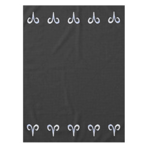 Chrome Like Aries Zodiac Symbol Snake Skin Style Tablecloth