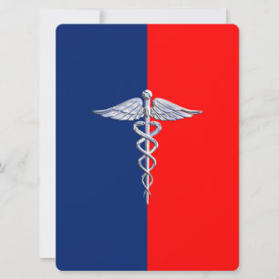 Chrome Like Caduceus Medical Symbol League