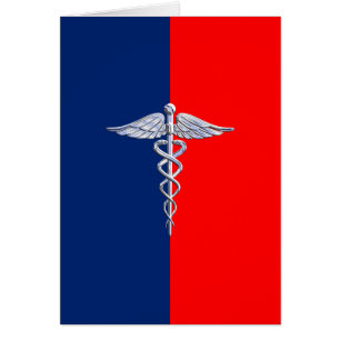 Chrome Like Caduceus Medical Symbol League Decor