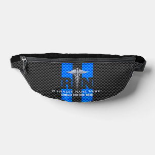 Chrome Like Caduceus Medical Symbol with Text RN Bum Bags