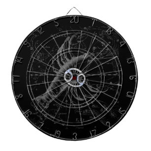 Chrome like Cancer Sign on Hevelius Engraving Dartboard