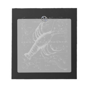 Chrome like Cancer Sign on Hevelius Engraving Notepad
