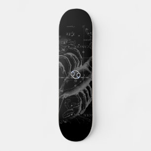 Chrome like Cancer Sign on Hevelius Engraving Skateboard