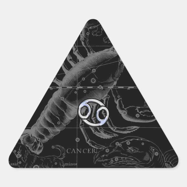 Chrome like Cancer Zodiac Constellation Hevelius Triangle Sticker (Front)