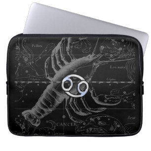 Chrome like Cancer Zodiac Sign on Hevelius Laptop Sleeve