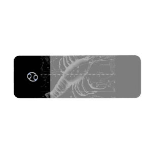 Chrome like Cancer Zodiac Sign on Hevelius Return Address Label