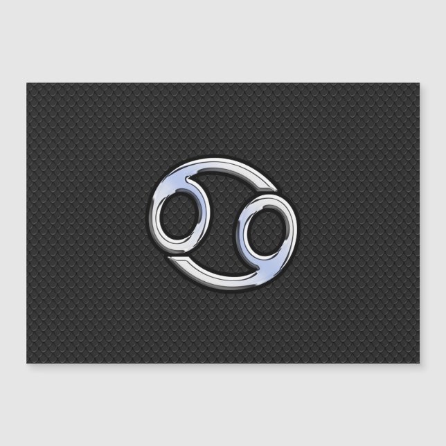 Chrome Like Cancer Zodiac Sign on Snake Decor (Front)