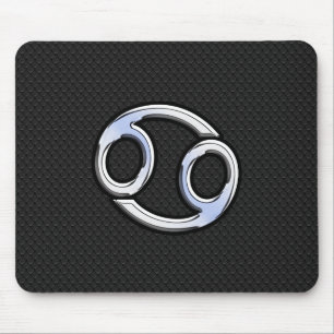 Chrome Like Cancer Zodiac Symbol on Snake Style Mouse Pad