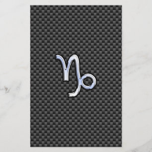Chrome like Capricorn Zodiac Sign on Carbon Fiber Flyer
