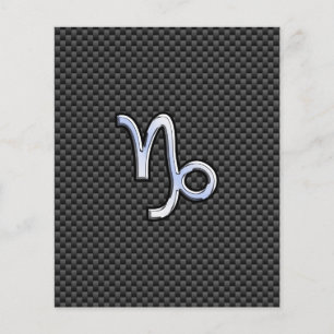 Chrome like Capricorn Zodiac Sign on Carbon Fiber Flyer