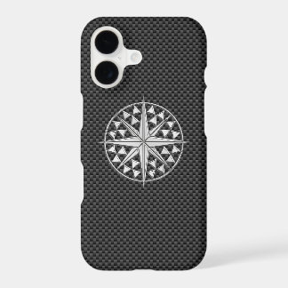 Chrome Like Compass Star on Carbon Fibre