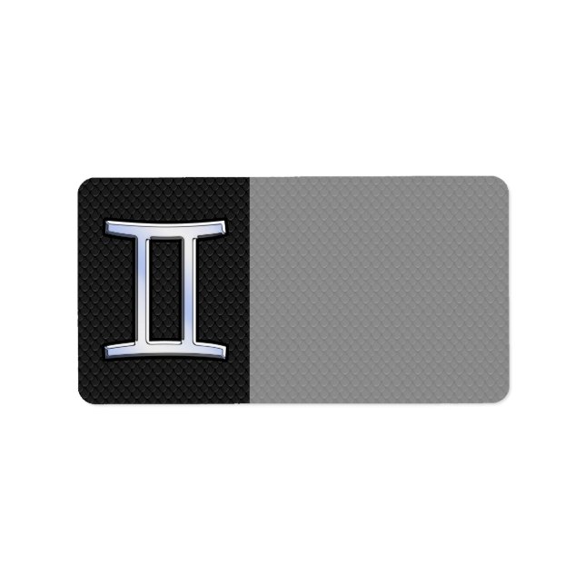 Chrome Like Gemini Zodiac Sign Label (Front)