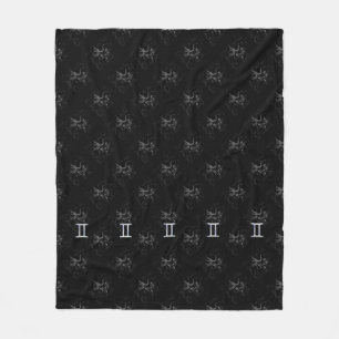 Chrome like Gemini Zodiac Sign on Hevelius Fleece Blanket