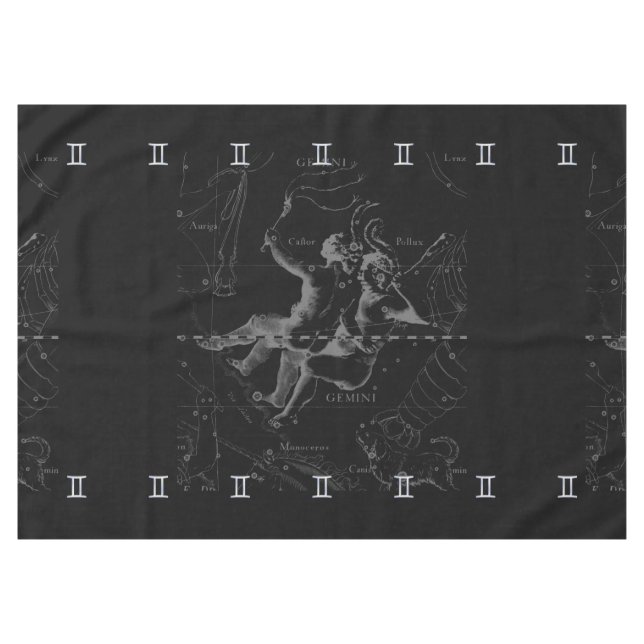 Chrome like Gemini Zodiac Sign on Hevelius Tablecloth (Front (Horizontal))