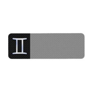 Chrome Like Gemini Zodiac Sign Return Address Label