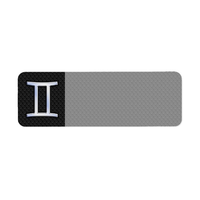 Chrome Like Gemini Zodiac Sign Return Address Label (Front)