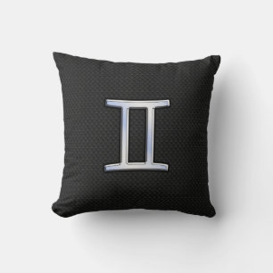 Chrome Like Gemini Zodiac Symbol Cushion