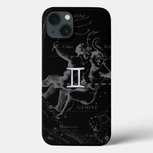 Chrome like Gemini Zodiac Symbol on Hevelius iPhone 13 Case