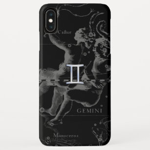 Chrome like Gemini Zodiac Symbol on Hevelius Case-Mate iPhone Case