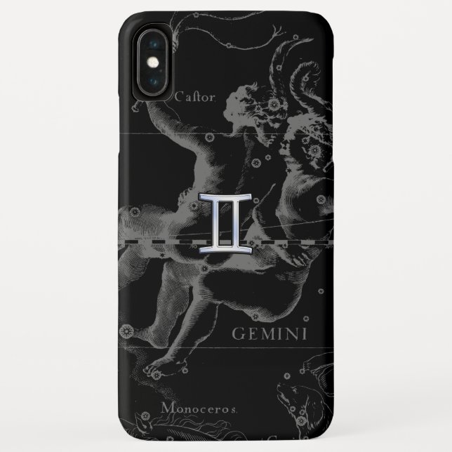 Chrome like Gemini Zodiac Symbol on Hevelius Case-Mate iPhone Case (Back)