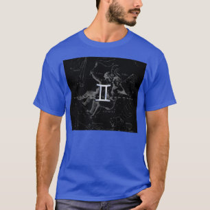 Chrome like Gemini Zodiac Symbol on Hevelius T-Shirt