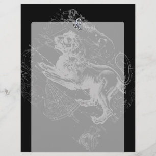 Chrome Like Leo Zodiac Constellation Map Hevelius