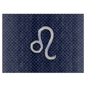 Chrome Like Leo Zodiac Sign Blue Carbon Fibre Cutting Board