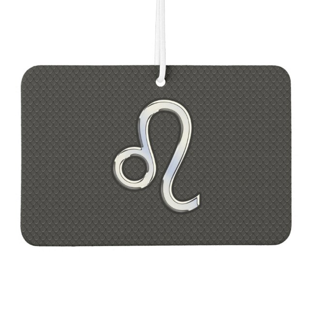 Chrome Like Leo Zodiac Sign on Snake Skin Decor Car Air Freshener (Front)