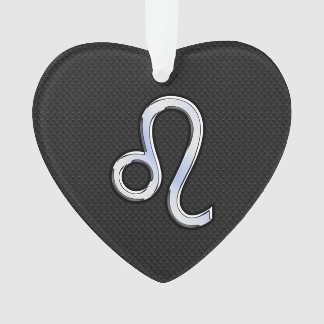Chrome Like Leo Zodiac Sign on snake skin Ornament (Front)